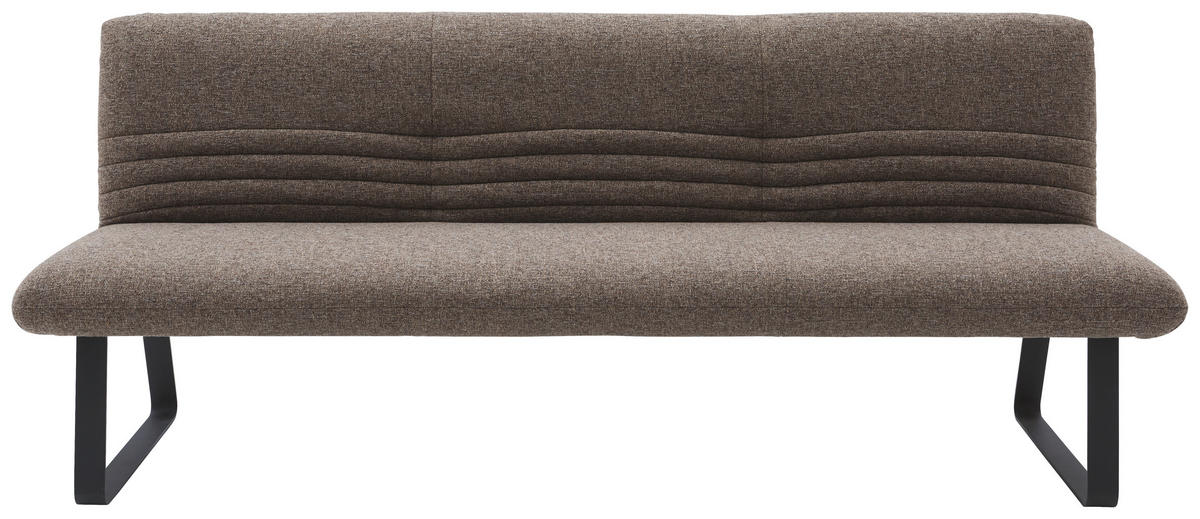 SITZBANK 221/90/70 cm Flachgewebe Olivgrün, Graubraun  - Graubraun/Schwarz, Design, Textil/Metall (221/90/70cm) - Dieter Knoll