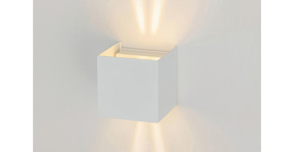 LED-WANDLEUCHTE 10/10/10 cm   - Weiß, Basics, Kunststoff/Metall (10/10/10cm) - Novel