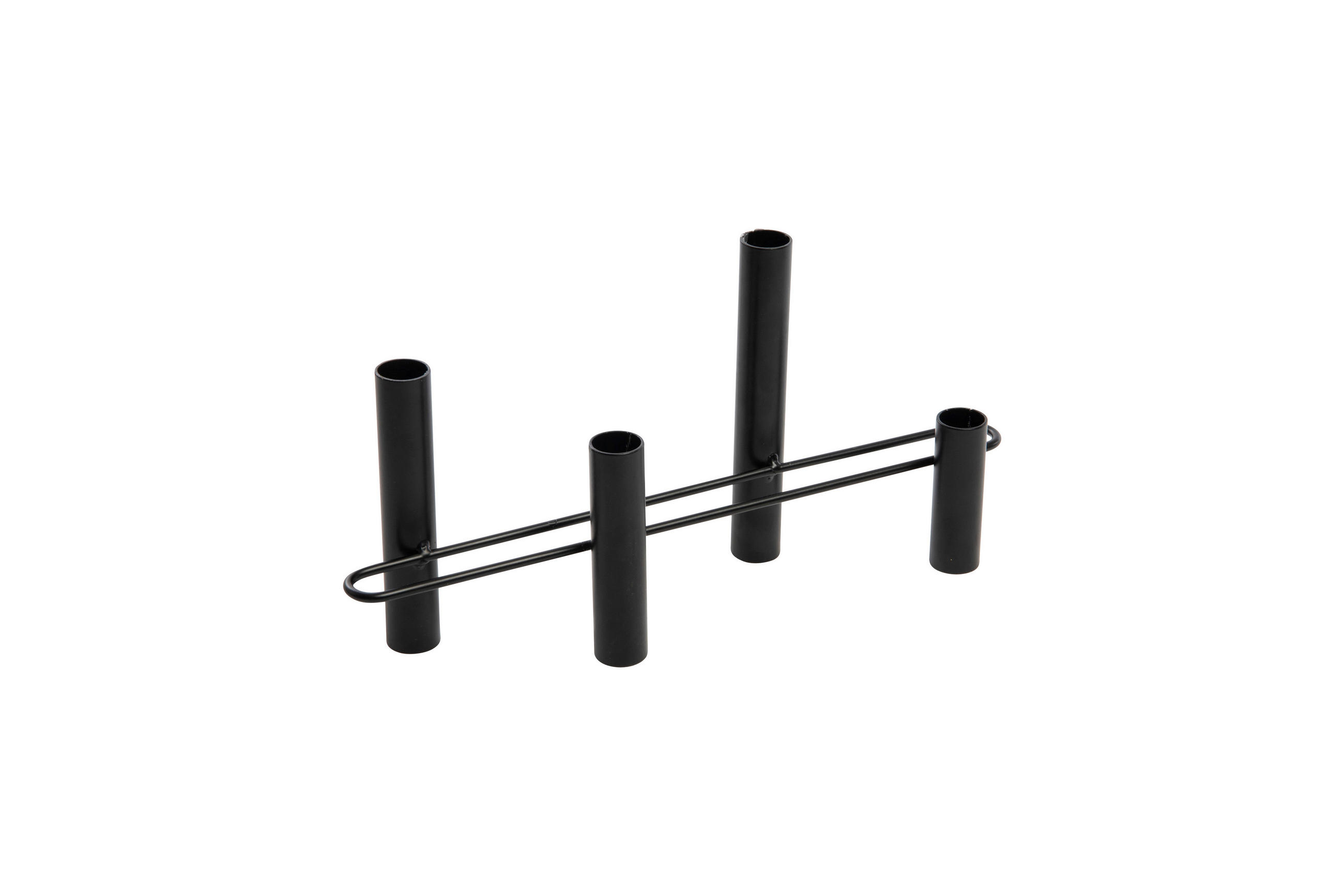 STABKERZENHALTER - Schwarz, Basics, Metall (35/8/17cm)