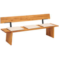 SITZBANK Holz, Metall Graphitfarben, Eichefarben  - Eichefarben/Graphitfarben, Konventionell, Holz/Metall (220/81/56cm) - Cassando