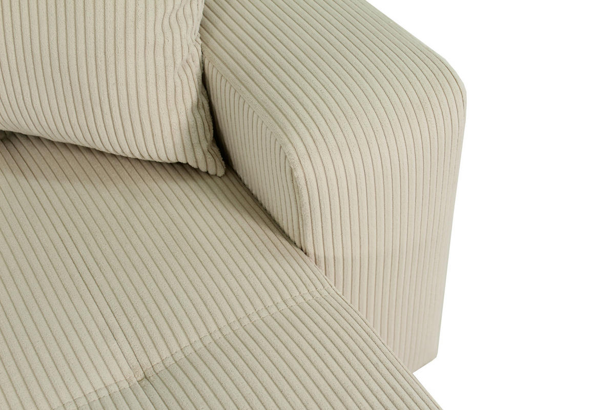 Wohnlandschaft inkl. Funktion Creme Cord  - Creme/Schwarz, KONVENTIONELL, Textil (146/317/146cm) - Xora