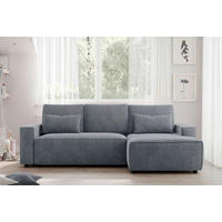 ECKSCHLAFSOFA  mit seitenverkehrt erhältlich, Rücken echt Chenille Anthrazit  - Anthrazit/Schwarz, MODERN, Kunststoff/Textil (247/154cm) - Livetastic