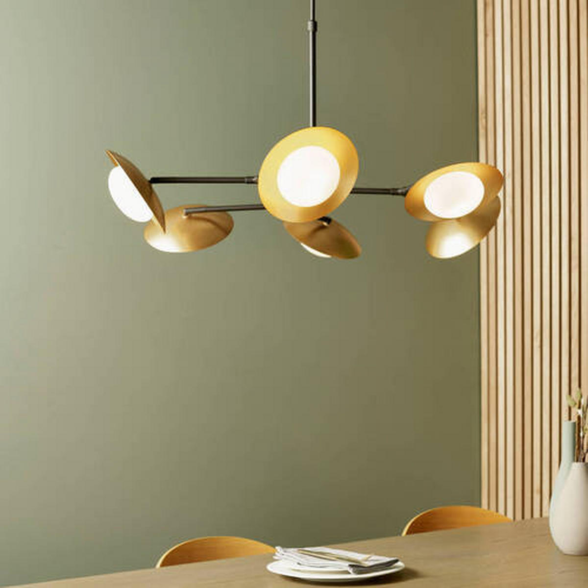HÄNGELEUCHTE Endon Ruffle 85/47-73 cm   - Goldfarben/Opal, KONVENTIONELL, Glas (85/47-73cm) - ENDON