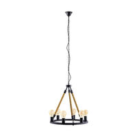 HÄNGELEUCHTE 56/150 cm   - Schwarz, Natur, Metall (56/150cm) - Eglo