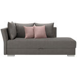 LIEGE in Webstoff Grau, Rosa  - Chromfarben/Rosa, Design, Kunststoff/Textil (220/93/100cm) - Xora