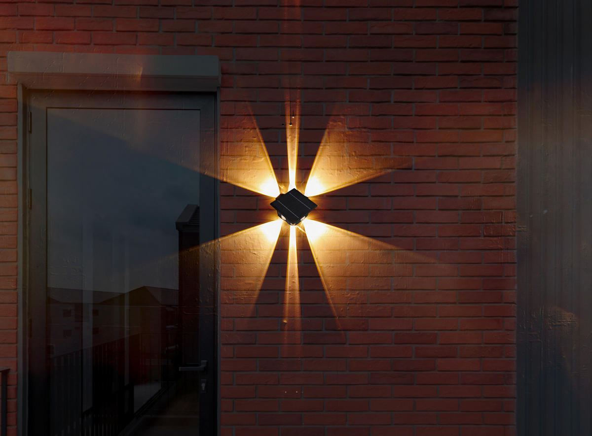 SOLARLEUCHTE 13,1/7/13,1 cm   - Klar/Schwarz, Design, Kunststoff (13,1/7/13,1cm) - Globo