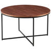 COUCHTISCH in Holzwerkstoff, Holz, Metall 80/80/46 cm  - Walnussfarben/Schwarz, Design, Holz/Holzwerkstoff (80/80/46cm) - Livetastic