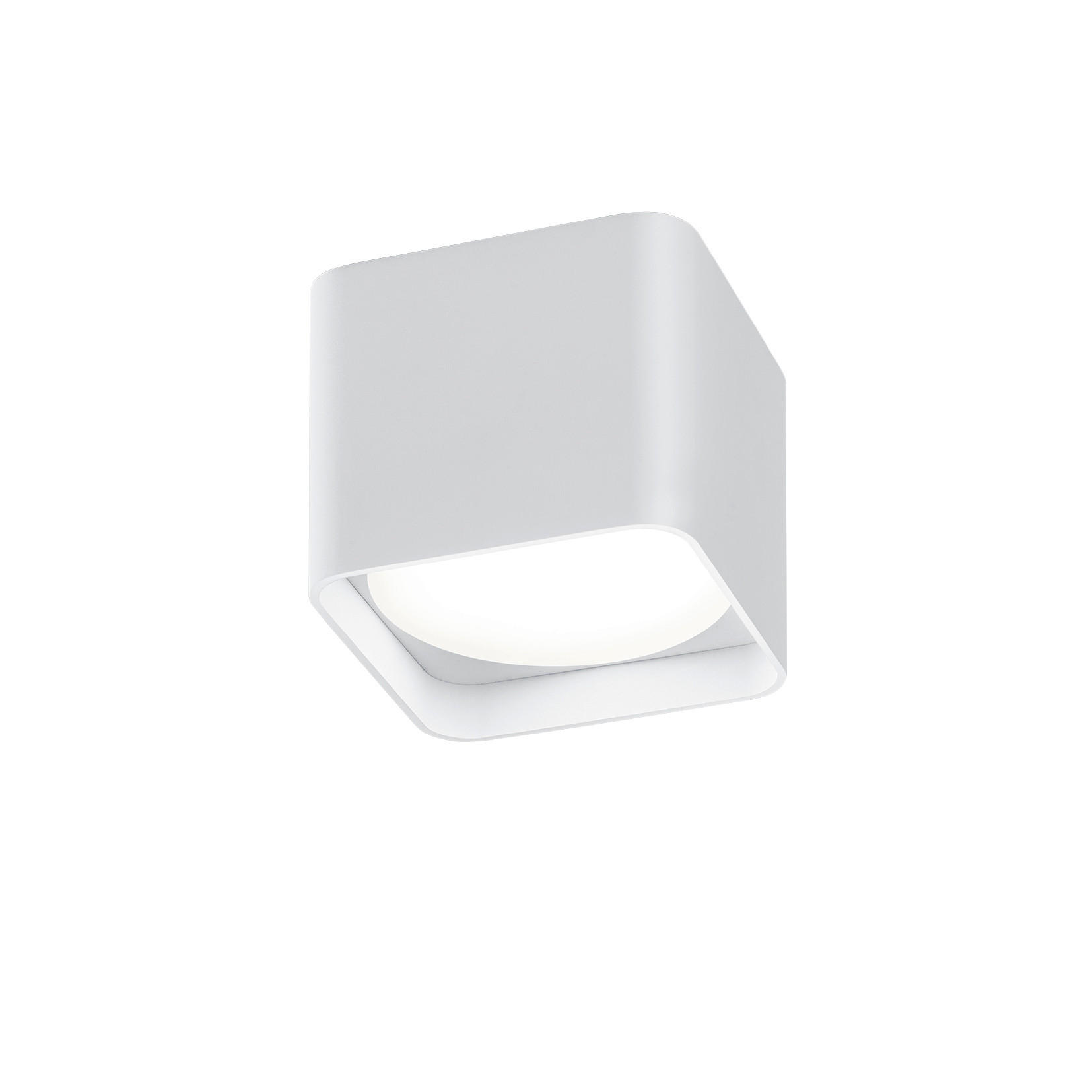 LED-DECKENLEUCHTE Dora 10/10/8,5 cm   - Weiß, KONVENTIONELL, Glas/Metall (10/10/8,5cm) - Helestra