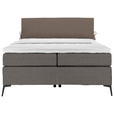 BOXSPRINGBETT 120/200 cm  in Braun, Grau  - Schwarz/Braun, Design, Textil/Metall (120/200cm) - Hom`in