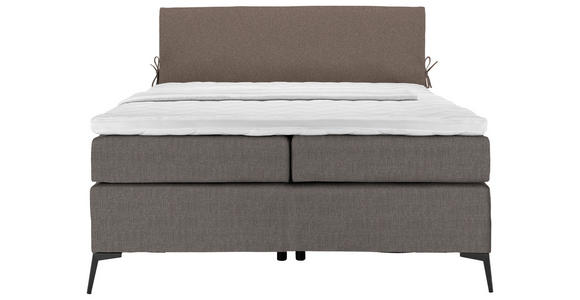 BOXSPRINGBETT 120/200 cm  in Braun, Grau  - Schwarz/Braun, Design, Textil/Metall (120/200cm) - Hom`in