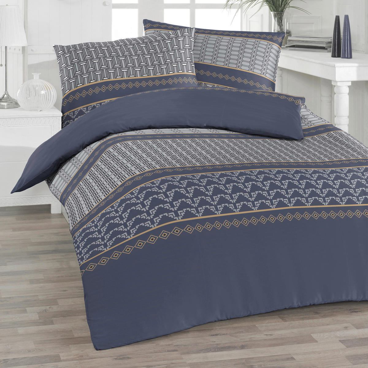 BETTWÄSCHE Renforcé 140/200 cm  - Dunkelblau, Design, Textil (140/200cm) - Florella