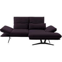 ECKSOFA in Echtleder Violett  - Violett/Schwarz, Design, Leder/Metall (210/130cm) - Dieter Knoll