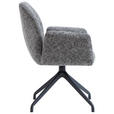 ARMLEHNSTUHL  Sitzfläche 360° drehbar, automatische Rückholfunktion Leinenoptik  - Schwarz/Grau, Design, Textil/Metall (62/89/63cm) - Dieter Knoll