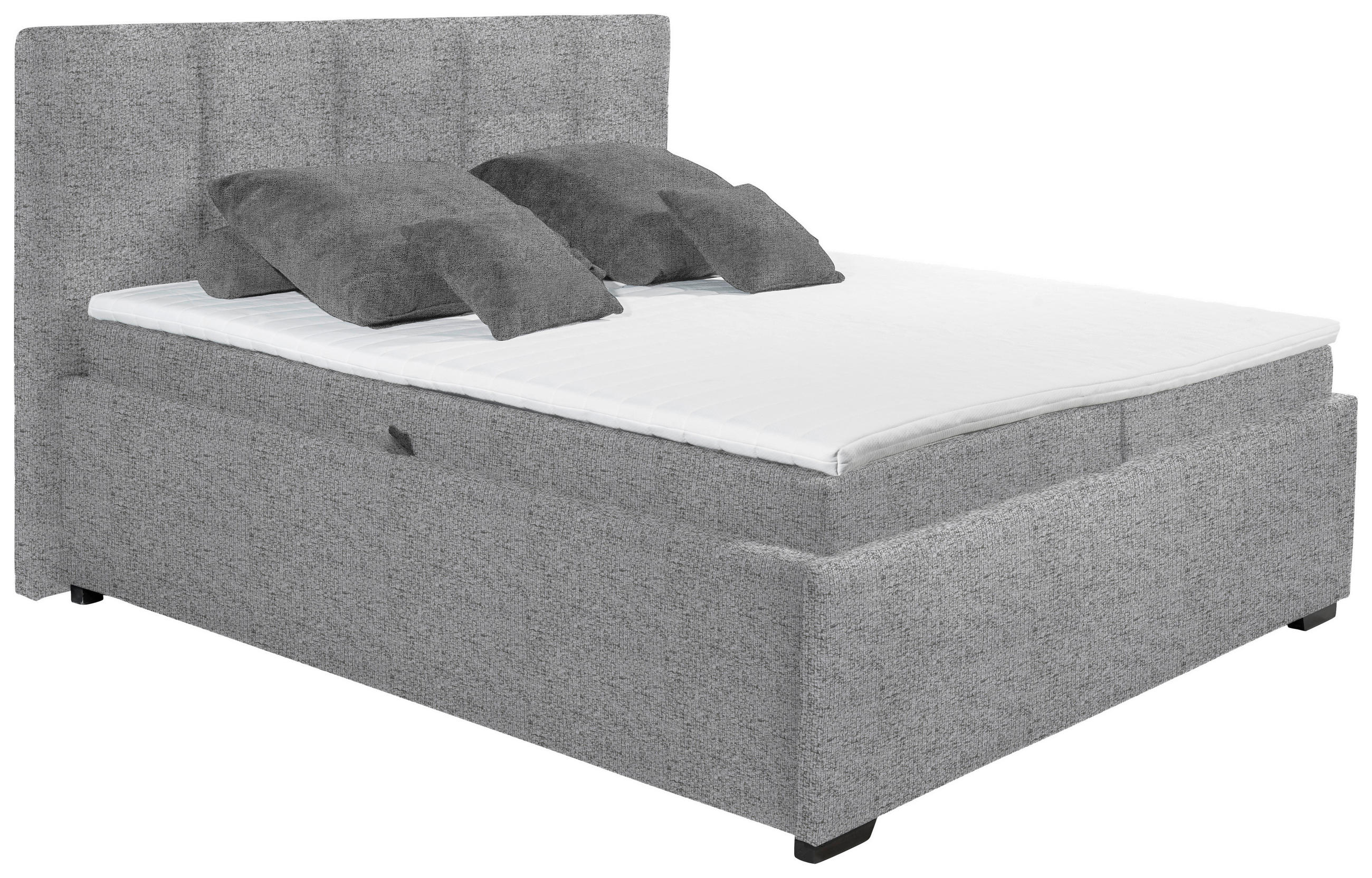 POLSTERBETT Matratze, Bettkasten, Topper 180/200 cm  in Hellgrau  - Hellgrau/Graphitfarben, KONVENTIONELL, Kunststoff/Textil (180/200cm) - Esposa