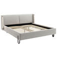 POLSTERBETT Beleuchtung 140/200 cm  in Creme  - Creme/Schwarz, MODERN, Textil/Metall (140/200cm) - Novel