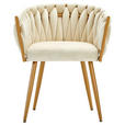 ARMLEHNSTUHL  in Samt  - Beige/Goldfarben, LIFESTYLE, Textil/Metall (60/78/55cm) - Ambia Home