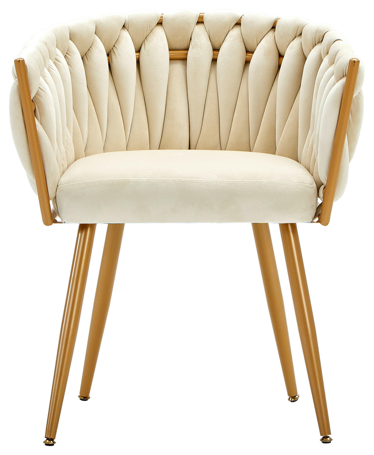 ŽIDLE S PODRUČKAMI, samet, béžová - barvy zlata/béžová, Lifestyle, kov/textil (60/78/55cm) - Ambia Home