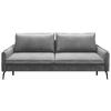 SCHLAFSOFA Chenille Grau, Hellgrau  - Hellgrau/Schwarz, KONVENTIONELL, Textil/Metall (223/89/107cm) - Carryhome