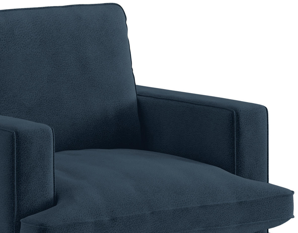 SITZGARNITUR Flachgewebe Dunkelblau  - Schwarz/Dunkelblau, Design, Textil/Metall (250/202cm) - Livetastic