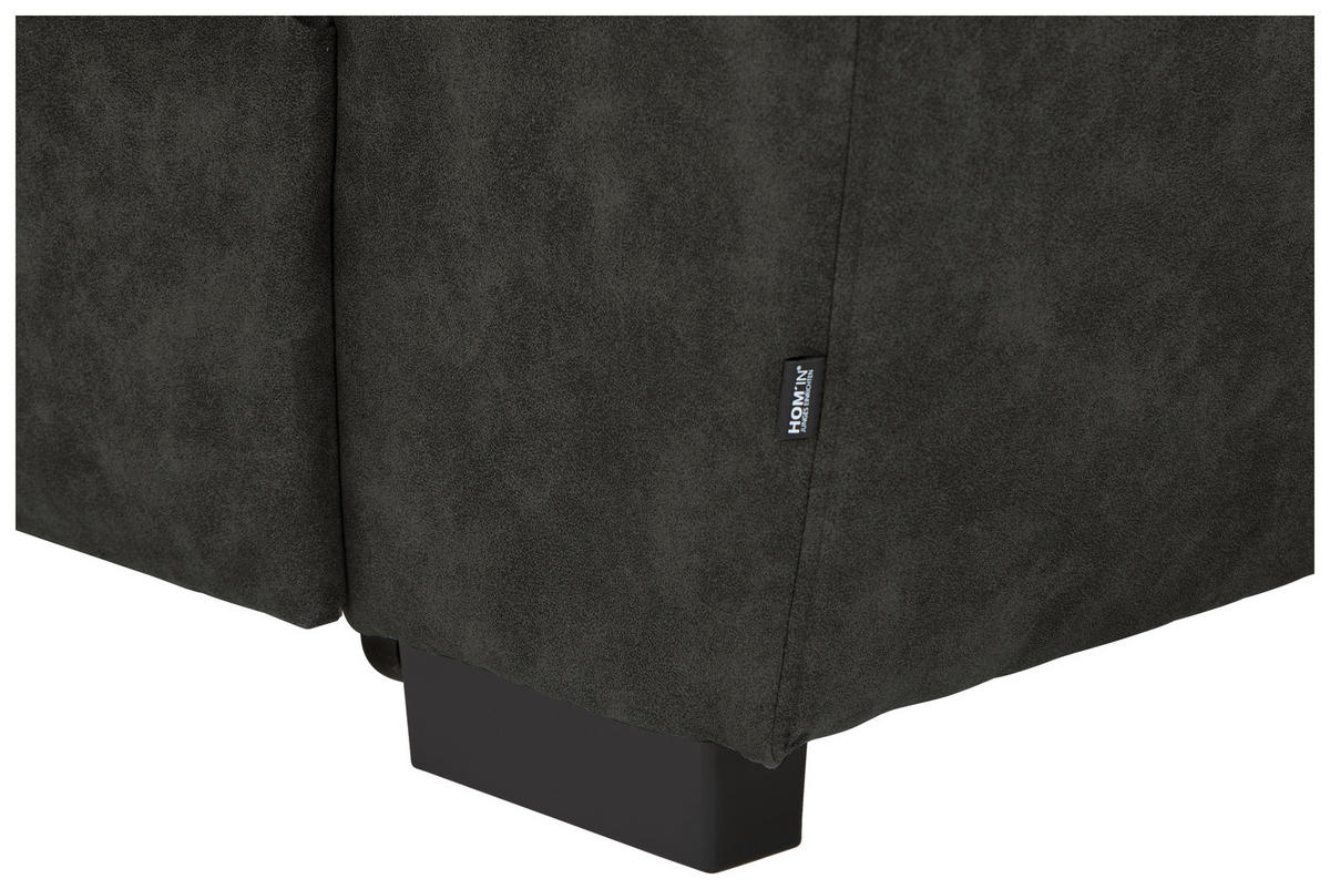 ECKSOFA Anthrazit Lederlook  - Anthrazit/Schwarz, Design, Kunststoff/Textil (230/263cm) - Hom`in