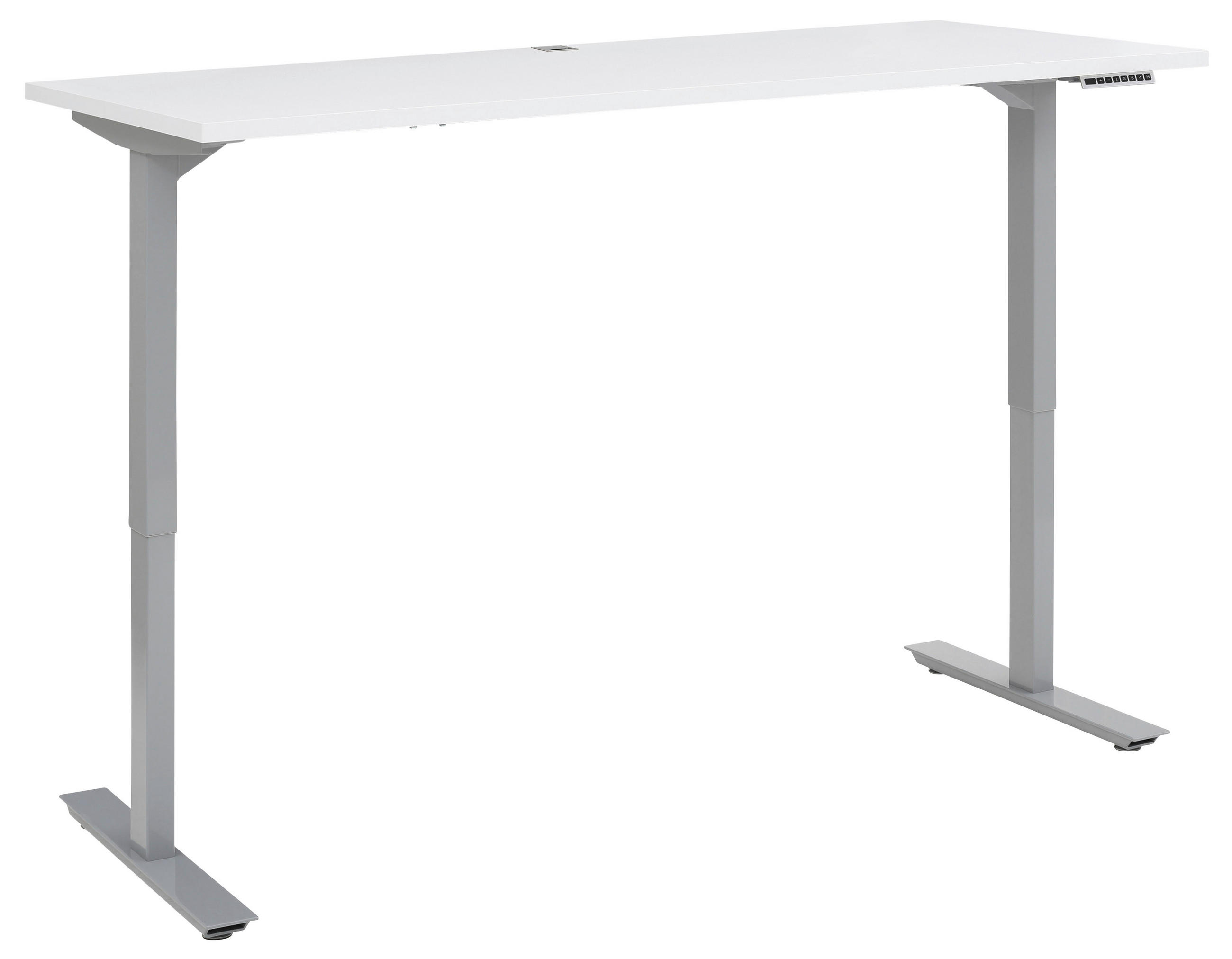 SCHREIBTISCH Silberfarben, Weiß - Platinfarben/Silberfarben, KONVENTIONELL, Metall (150/80/72,5-122cm) - Voleo