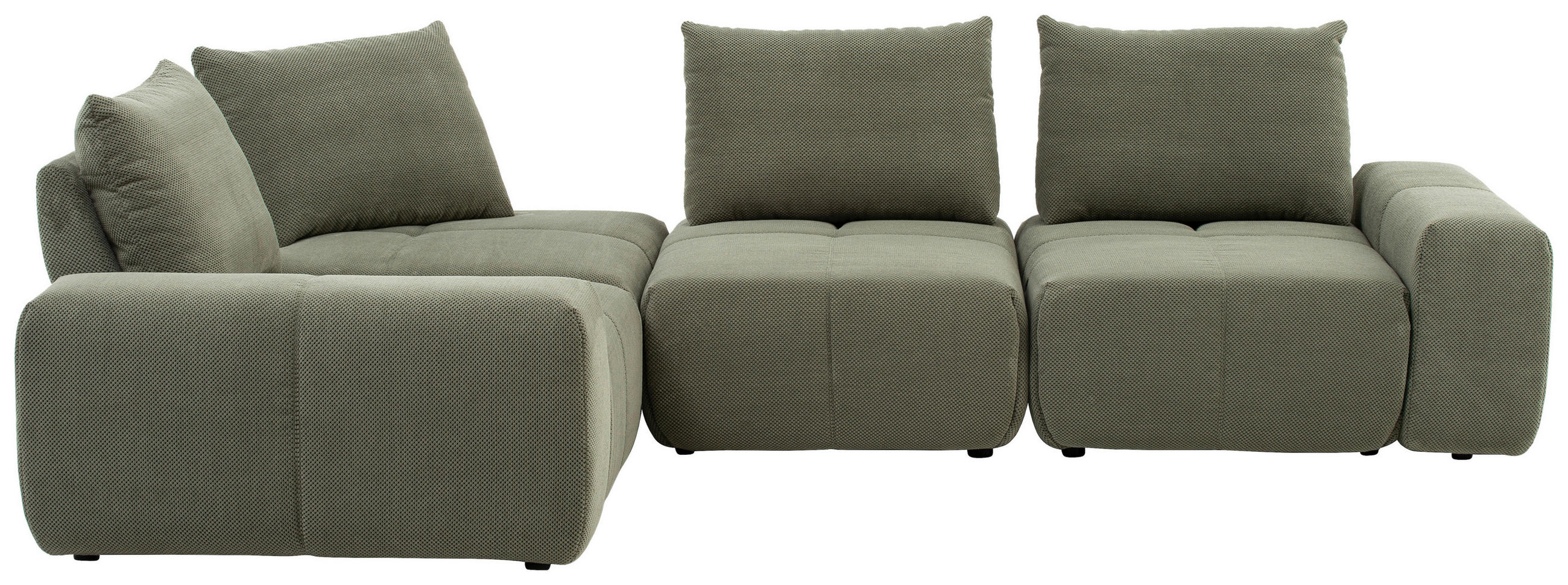ECKSOFA Olivgrün Velours  - Schwarz/Olivgrün, Design, Kunststoff/Textil (236/326cm) - Xora
