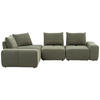 ECKSOFA in Velours Olivgrün  236/326 cm  - Schwarz/Olivgrün, Design, Kunststoff/Textil (236/326cm) - Xora