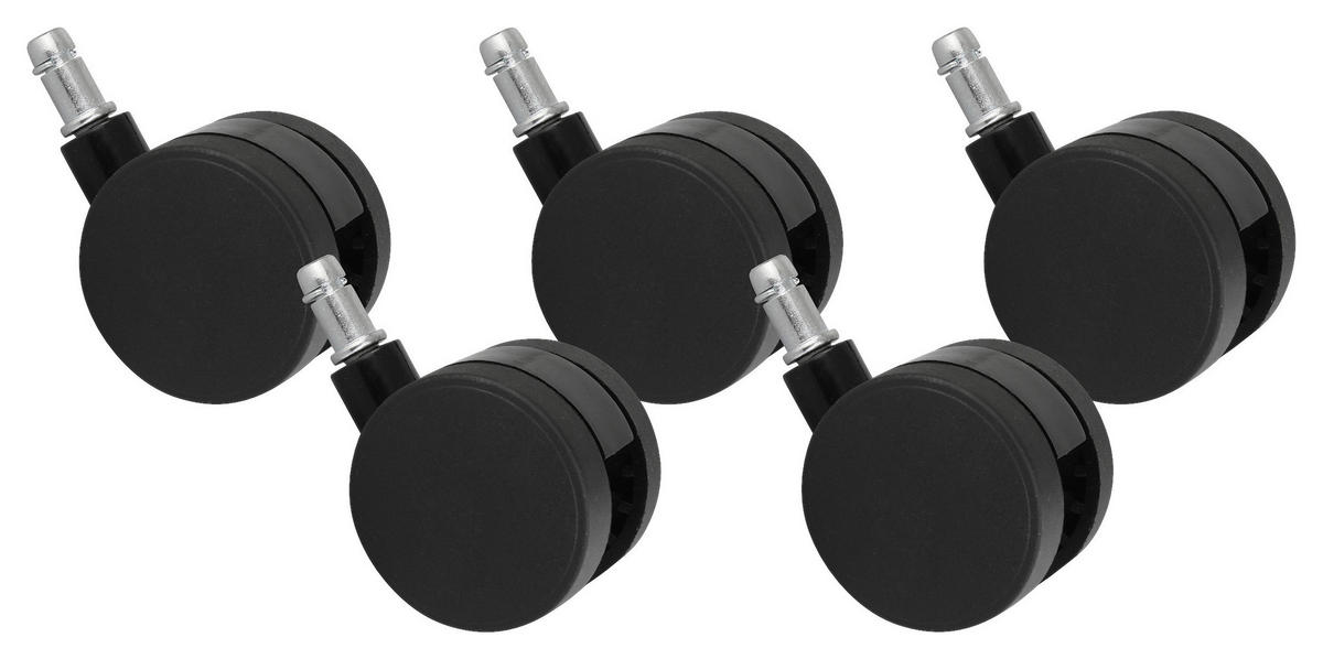 DREHSTUHLROLLE  - Schwarz, Basics, Kunststoff (6cm) - MID.YOU