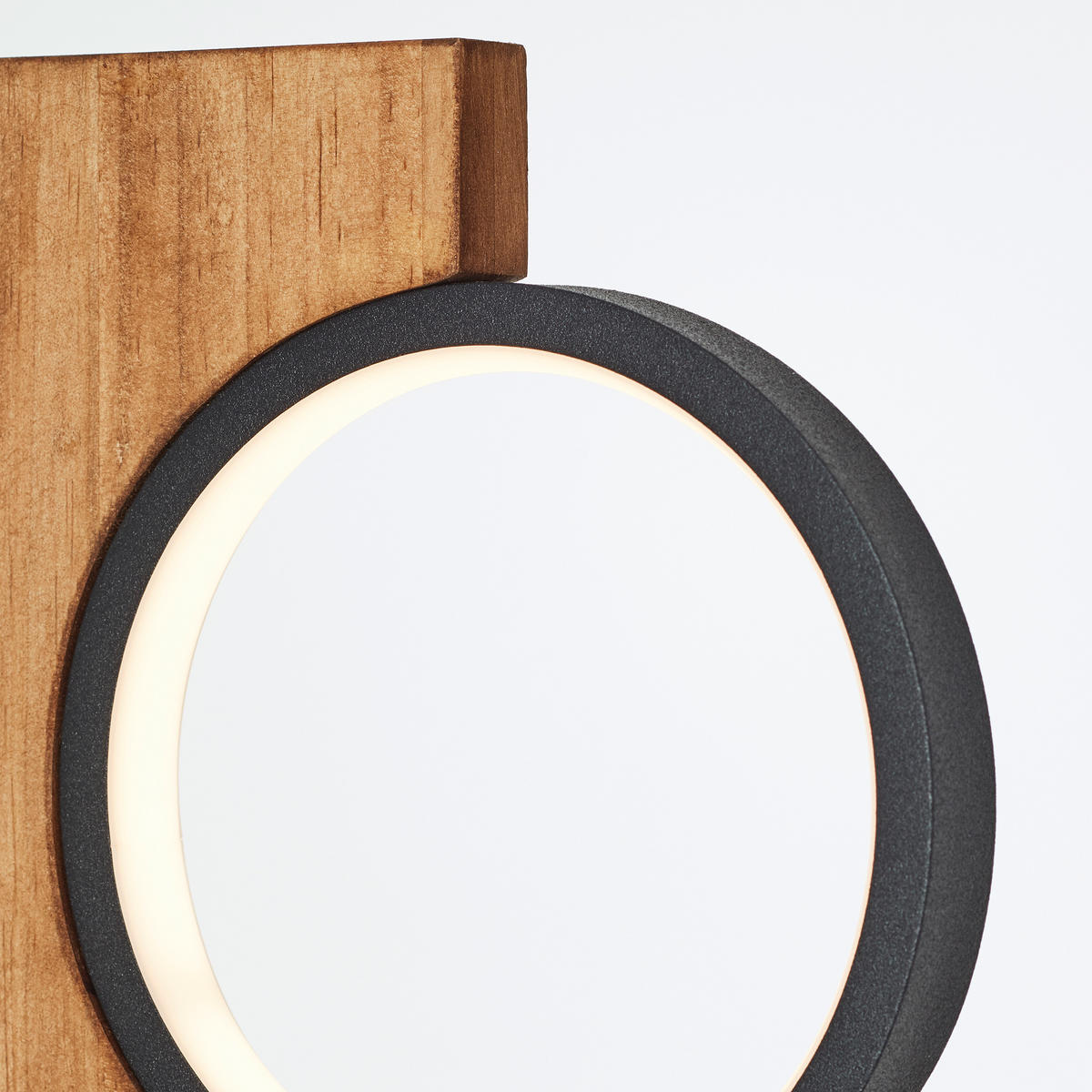 LED-TISCHLEUCHTE - Hellbraun/Schwarz, Natur, Holz/Metall (50,4/25/12cm) - Brilliant