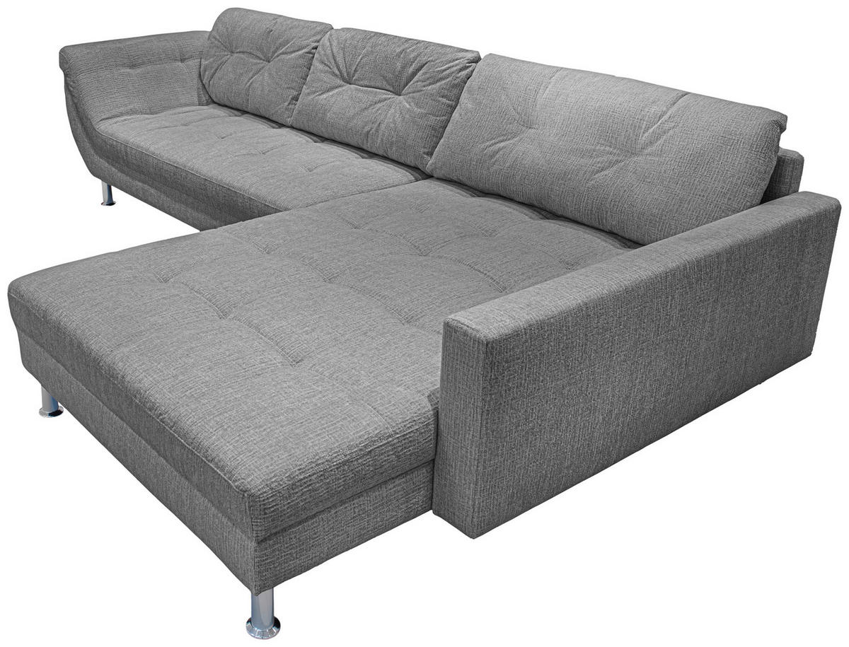 ECKSOFA BROOKLYN Dunkelgrau Flachgewebe Zierkissen, Rückenkissen  - Dunkelgrau/Silberfarben, KONVENTIONELL, Kunststoff/Textil (329/199cm) - Livetastic