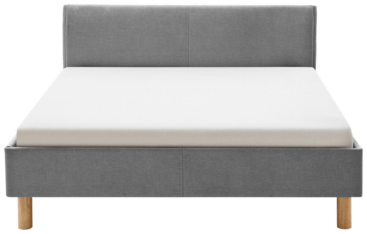 TAPECIRANI KREVET   140/200 cm   svijetlo siva  - boje hrasta/svijetlo siva, Design, tekstil/drvo (140/200cm) - Livetastic