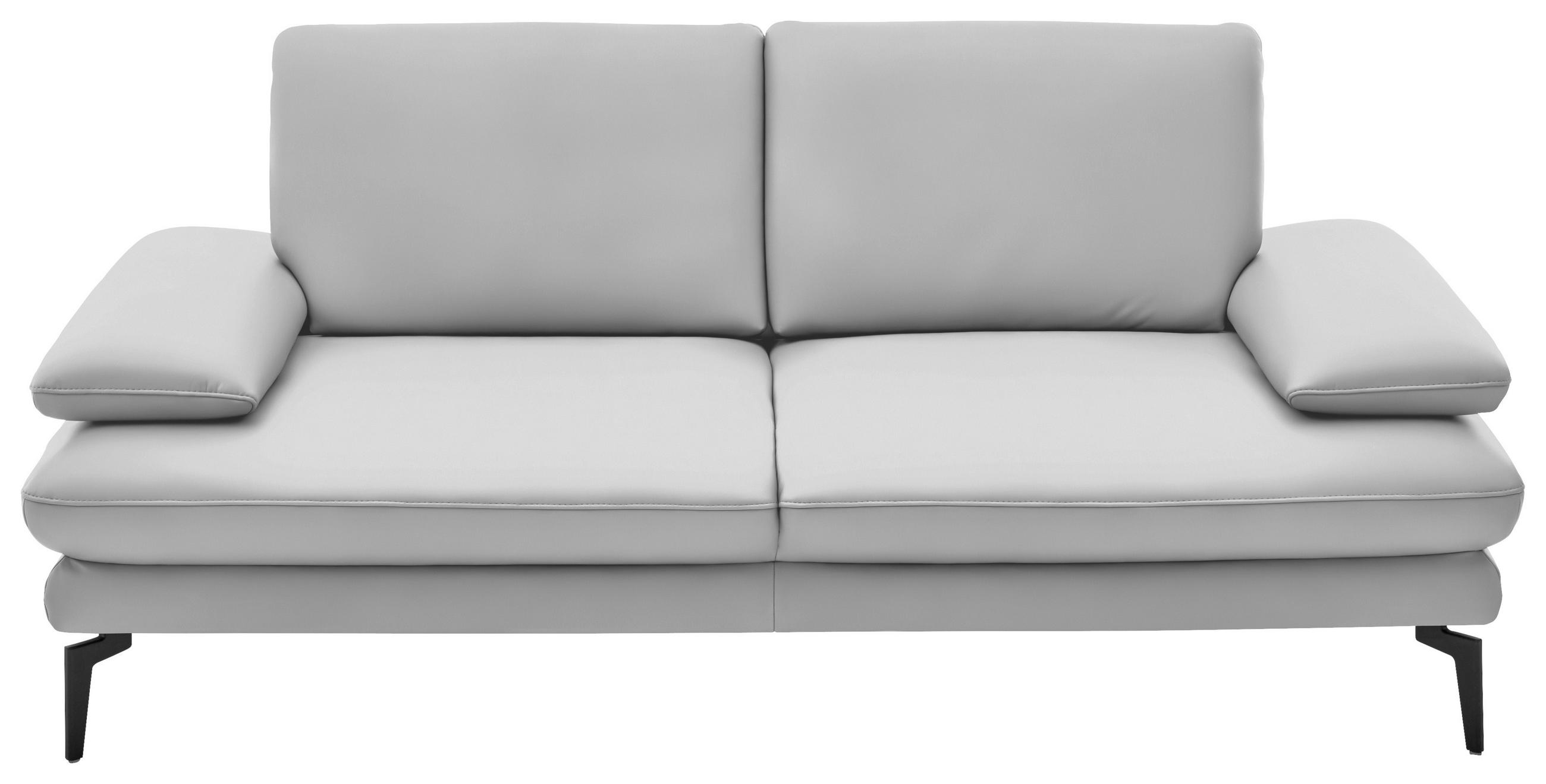 2,5-SITZER Echtleder Weiss  - Weiss/Schwarz, Design, Leder/Metall (196/86/104cm) - Dieter Knoll