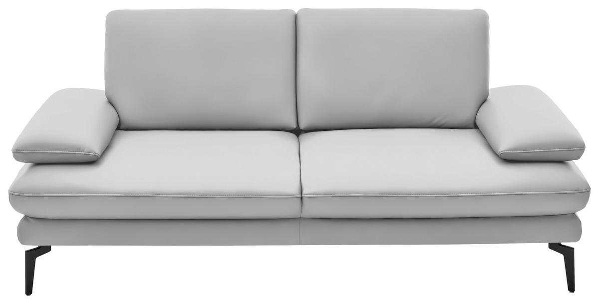 2,5-SITZER Echtleder Weiss  - Weiss/Schwarz, Design, Leder/Metall (196/86/104cm) - Dieter Knoll