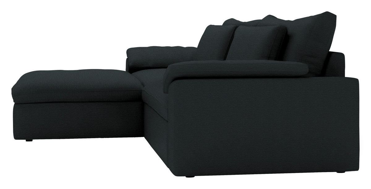 ECKSOFA  Chenille Schwarz  - Schwarz, Modern, Kunststoff/Textil (198/306cm) - Carryhome