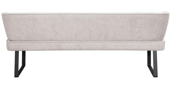 SITZBANK 185/91/66 cm Webstoff Schwarz, Hellgrau - Hellgrau/Schwarz, Design, Textil/Metall (185/91/66cm) - Novel