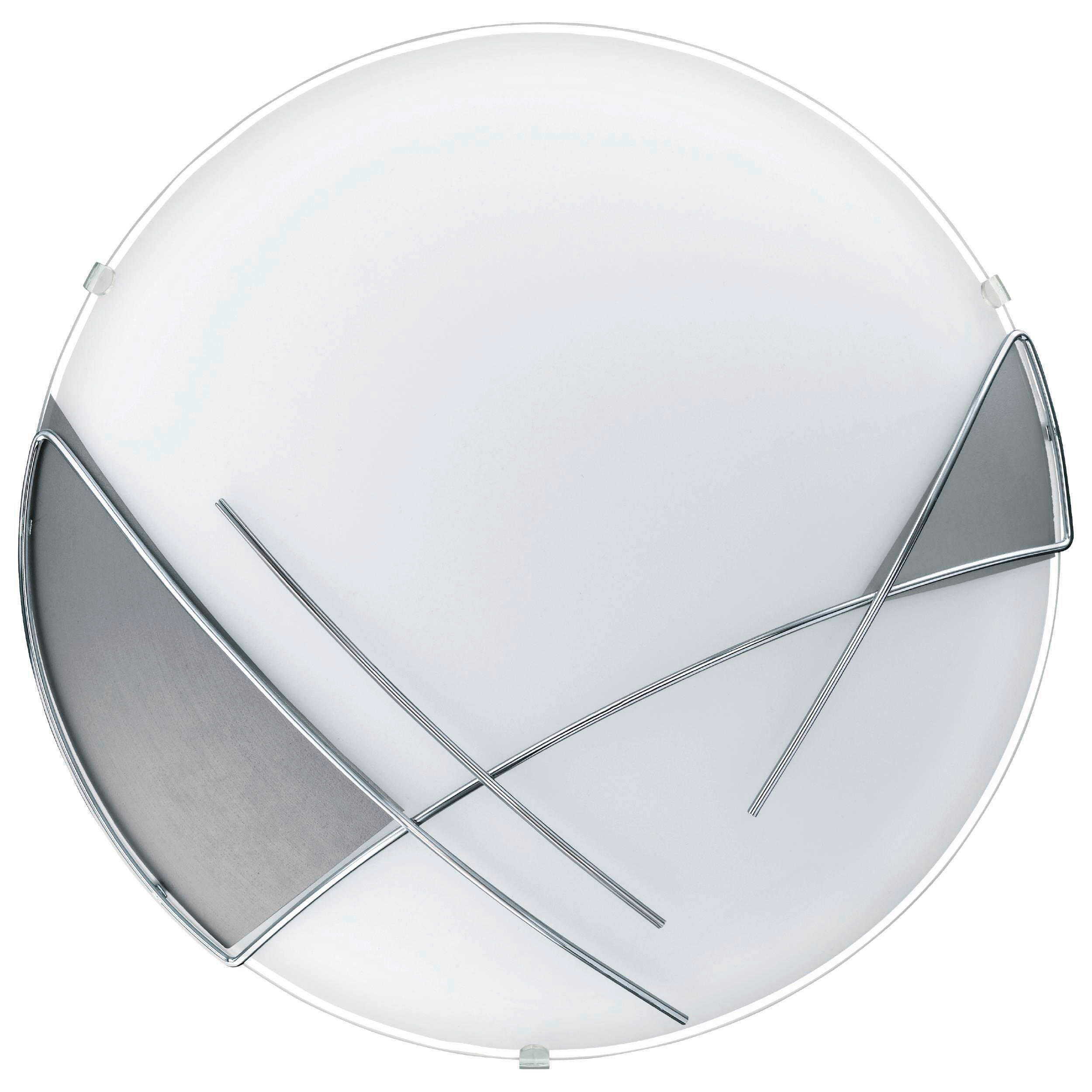 DECKENLEUCHTE  31,5/10 cm    - Weiss/Silberfarben, Basics, Glas/Metall (31,5/10cm) - Eglo