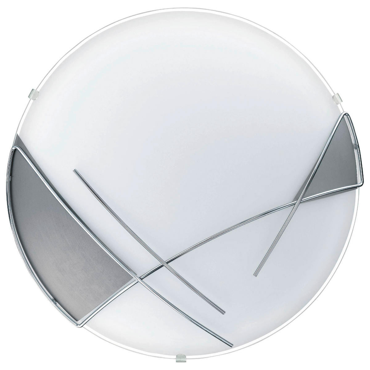 DECKENLEUCHTE  31,5/10 cm    - Weiss/Silberfarben, Basics, Glas/Metall (31,5/10cm) - Eglo