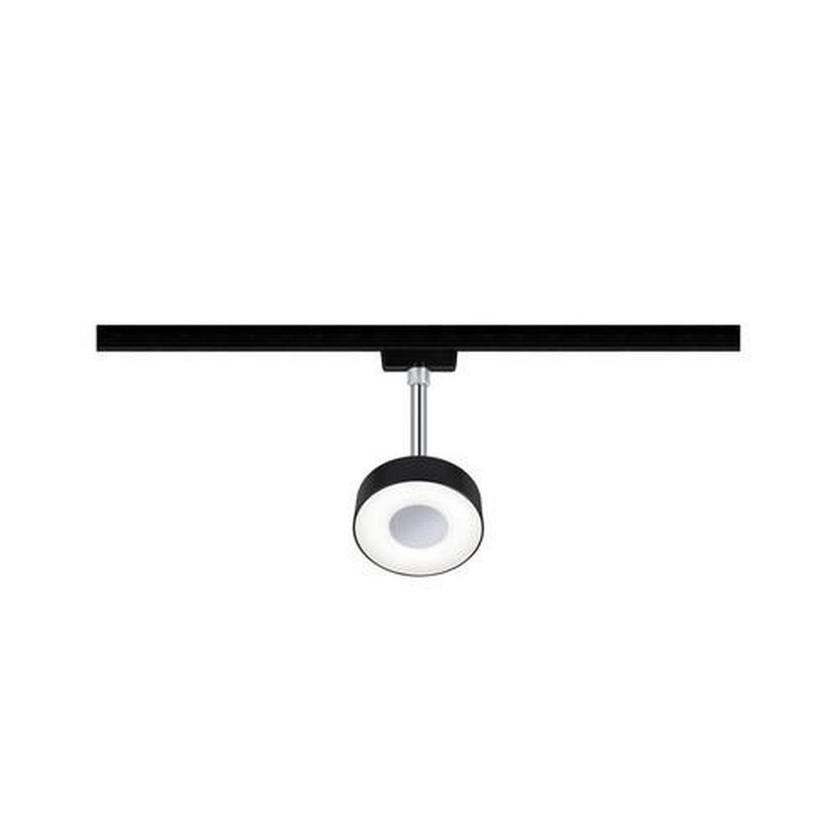 SCHIENENSYSTEM-STRAHLER Urail   - Chromfarben/Schwarz, Design, Kunststoff/Metall (9,8/14,7/5cm) - Paulmann