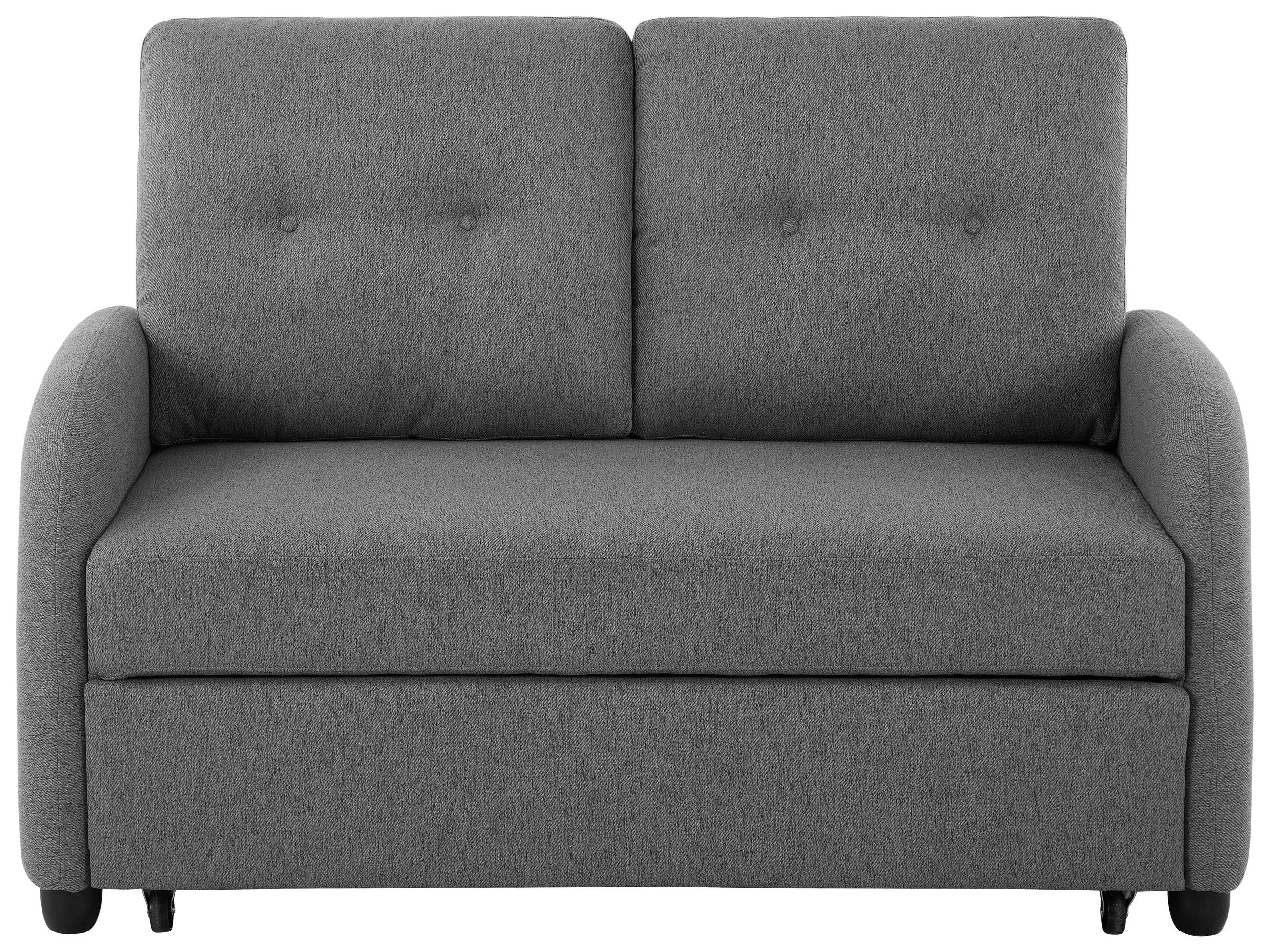 BÄDDSOFFA i linneimitation mörkgrå  - mörkgrå/svart, Design, textil/plast (140/94/95cm) - Livetastic