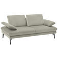 2,5-SITZER in Velours Ecru  - Ecru/Beige, Design, Textil/Metall (196/89/104cm) - Dieter Knoll