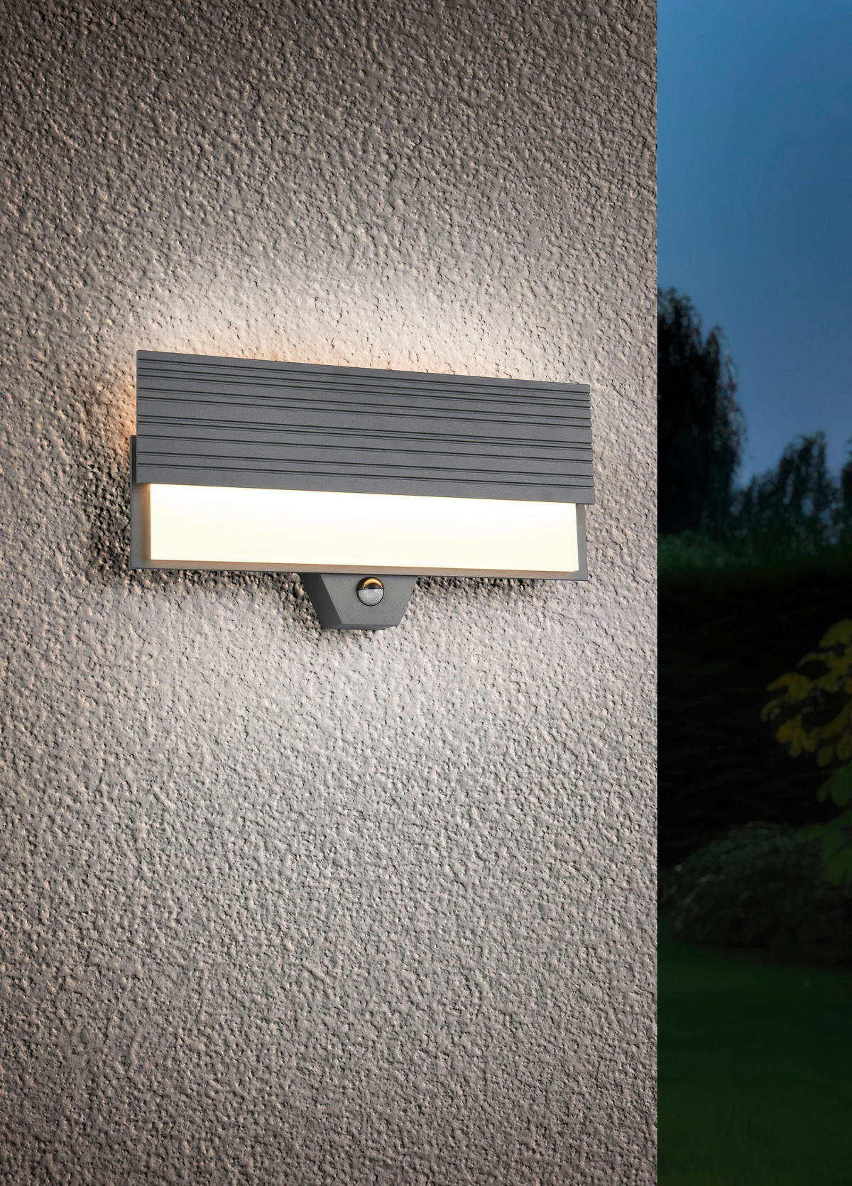 AUßENWANDLEUCHTE   - Anthrazit/Weiß, Design, Kunststoff/Metall (20,5/40/6,5cm)