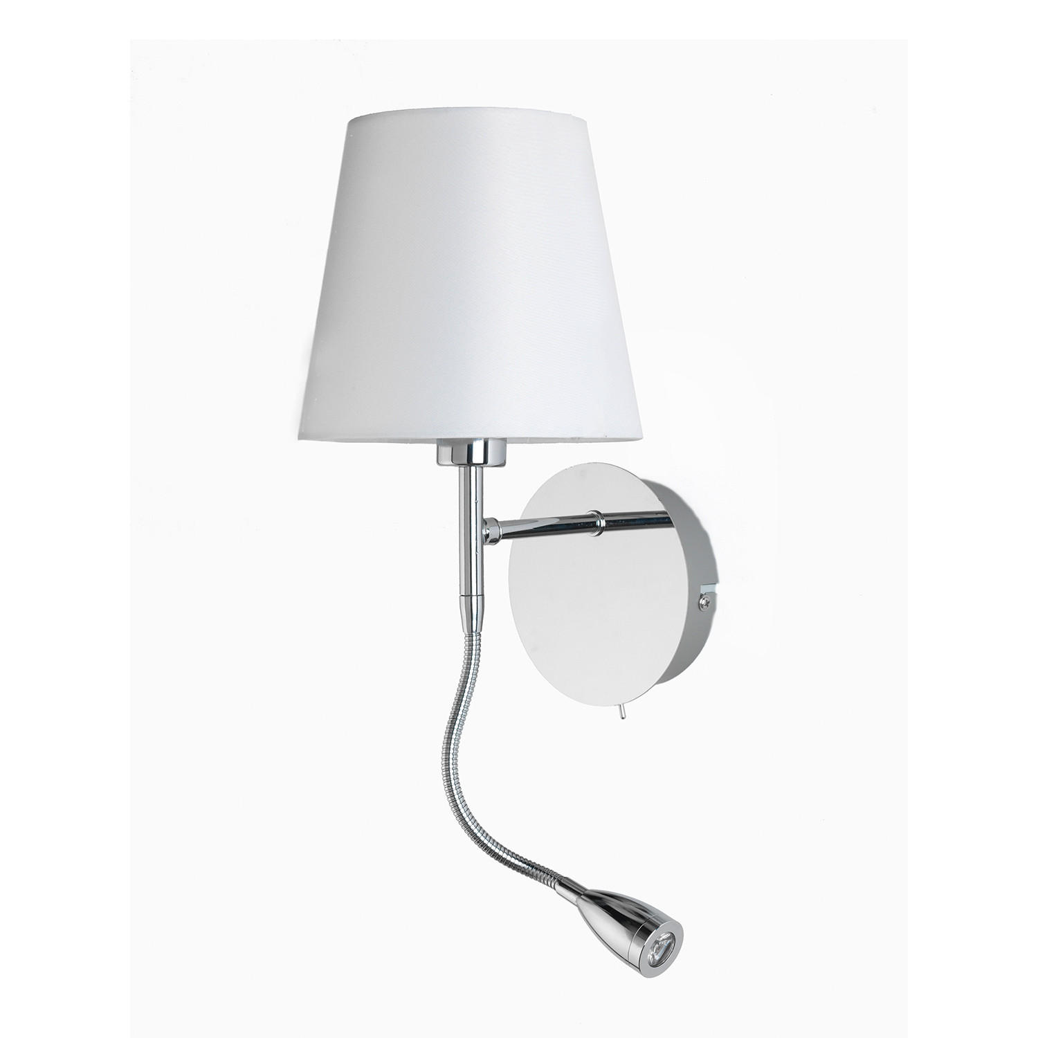 LED-WANDLEUCHTE 16/20/44 cm   - Chromfarben/Weiß, KONVENTIONELL, Textil/Metall (16/20/44cm)