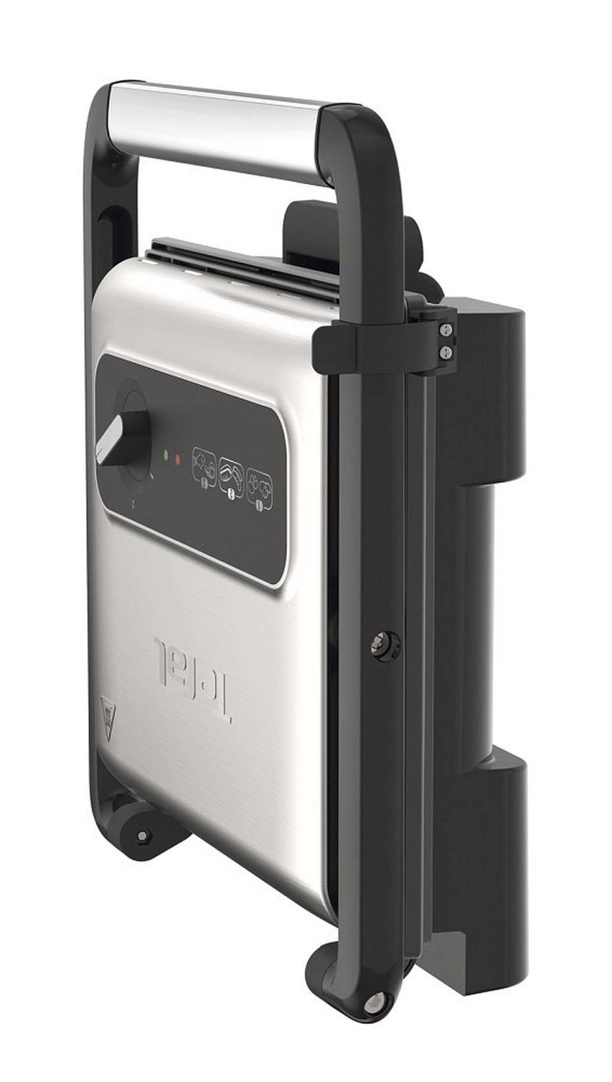 KONTAKTGRILL Inicio Adjust  - Chromfarben/Schwarz, Basics, Kunststoff/Metall (33,7/11,8cm) - Tefal