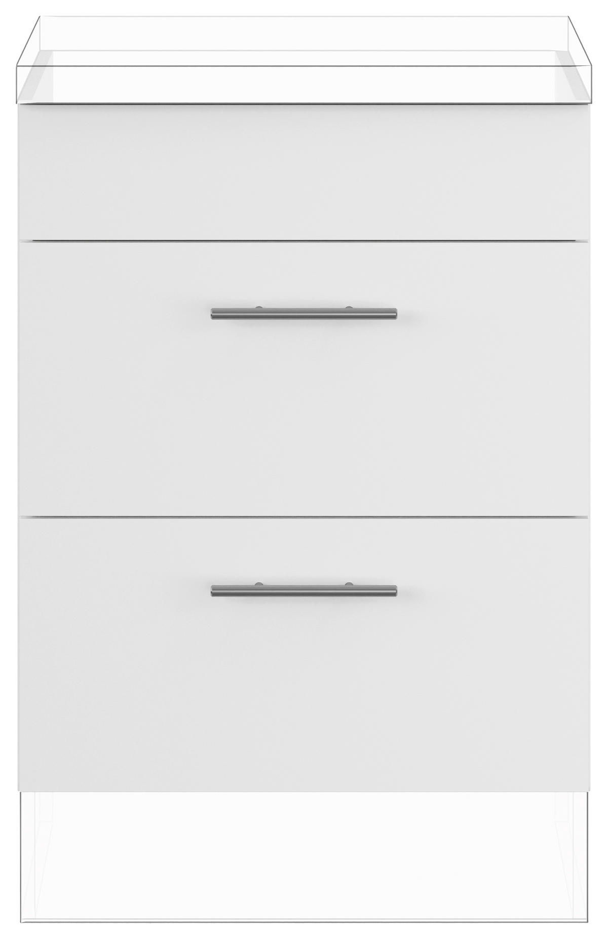 KOCHFELDUMBAUSCHRANK 60/87,8/57,6 cm  in Weiß  - Edelstahlfarben/Weiß, Basics, Holzwerkstoff/Metall (60/87,8/57,6cm) - Impuls