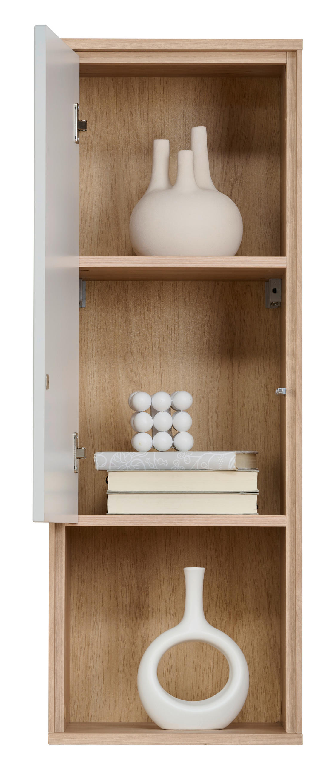 FÜGGESZTETT ELEM szürke, tölgyfa   - tölgyfa/szürke, Design, faalapú anyag (36/102/34cm) - home24