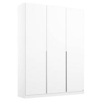 DREHTÜRENSCHRANK in Weiss  - Weiss/Alufarben, Modern, Holzwerkstoff (136/229/54cm) - Rauch Möbel
