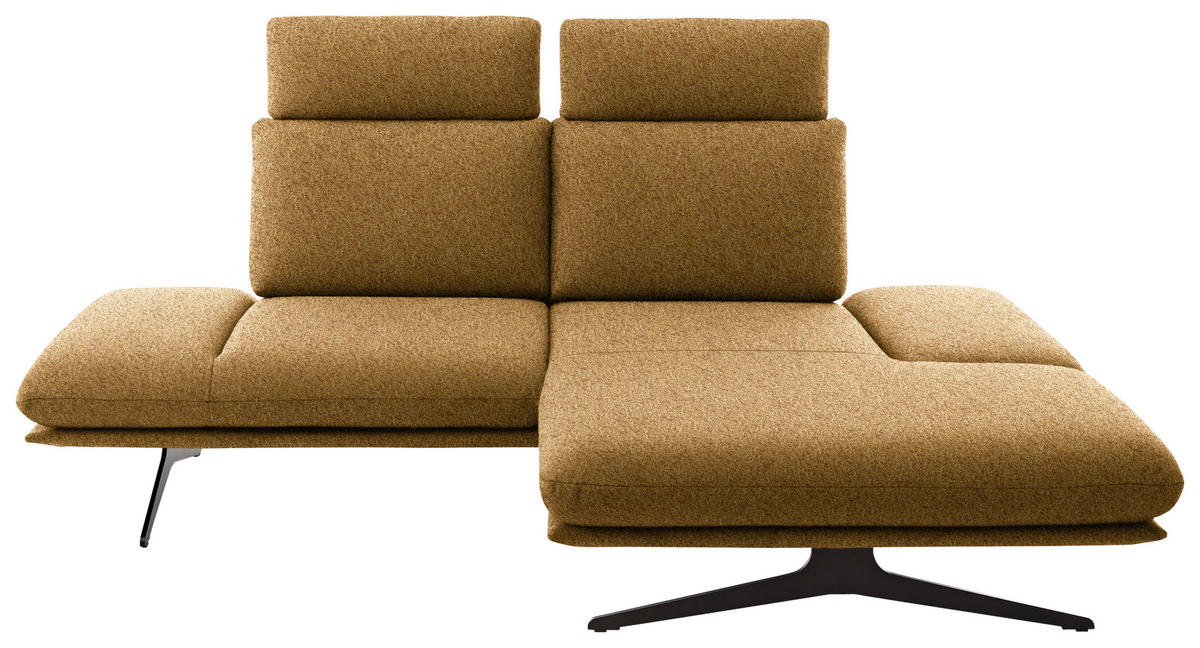 ECKSOFA Flachgewebe Currygelb  - Currygelb/Schwarz, Design, Textil/Metall (234/155cm) - Dieter Knoll
