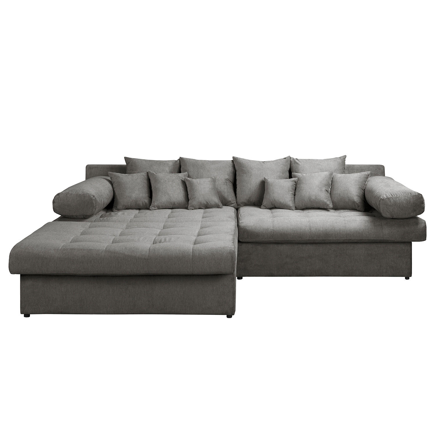 ECKSOFA Naomi Anthrazit Mikrofaser Rückenkissen  - Anthrazit/Schwarz, Design, Kunststoff/Textil (243/284cm) - P & B