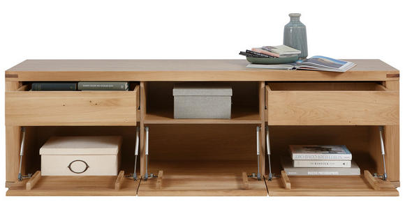 LOWBOARD Timos 194/58/50 cm 2 Schublade(n) Beimöbel erhältlich, stehend  - Alteiche/Grau, KONVENTIONELL, Holz/Holzwerkstoff (194/58/50cm) - Voleo