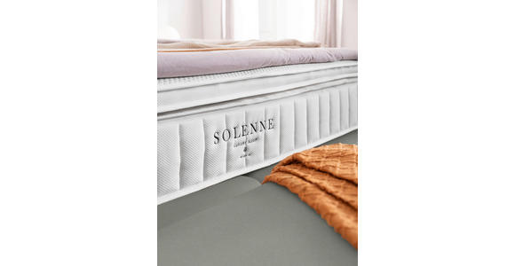 BOXSPRINGBETT 180/200 cm  in Hellgrau, Mintgrün  - Hellgrau/Schwarz, Design, Textil/Metall (180/200cm) - Johann Jakob